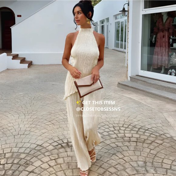 BLOGGER FAVE!!! ZARA Co-Ord Set Sleeveless Top and Wide Leg Pants - Picture 5 of 16